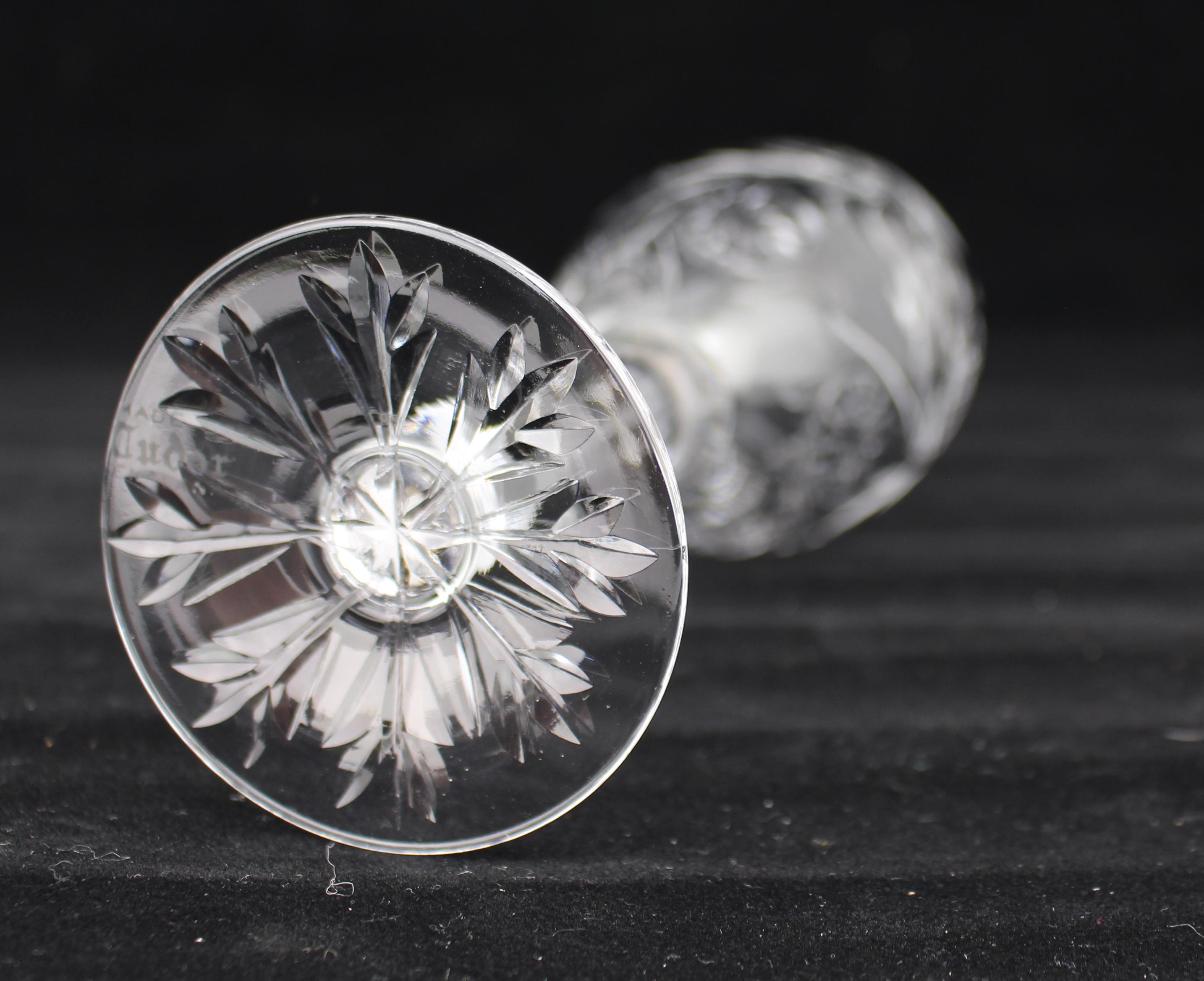 Juego de 8 Copas de Vino de Cristal Tudor 
