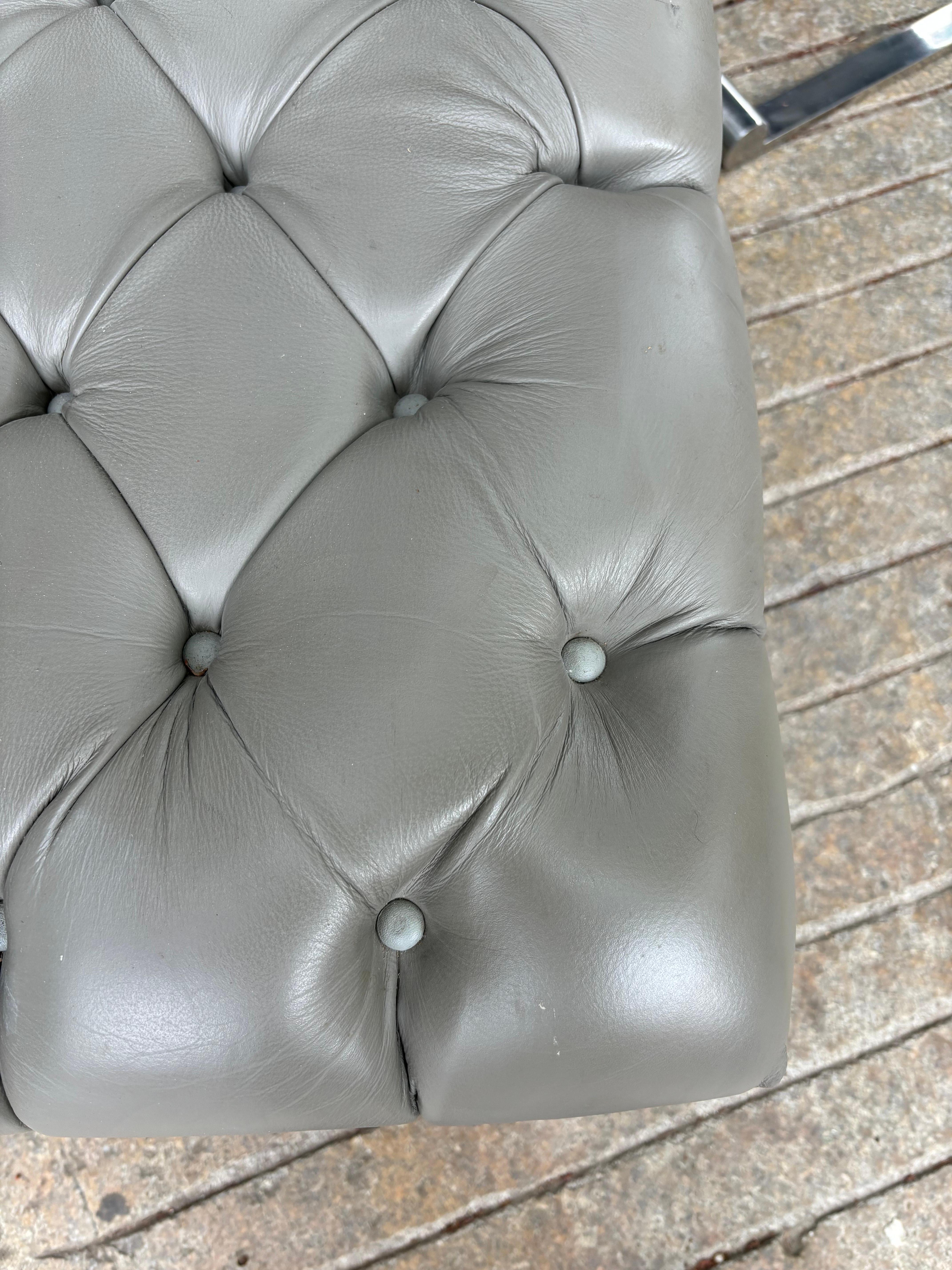 Set of 8 Tufted Leather Dining Chairs attributed to Pace 6