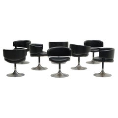 Set of 8 tulip chairs by Pizzi arredamenti, 1970s Italy.