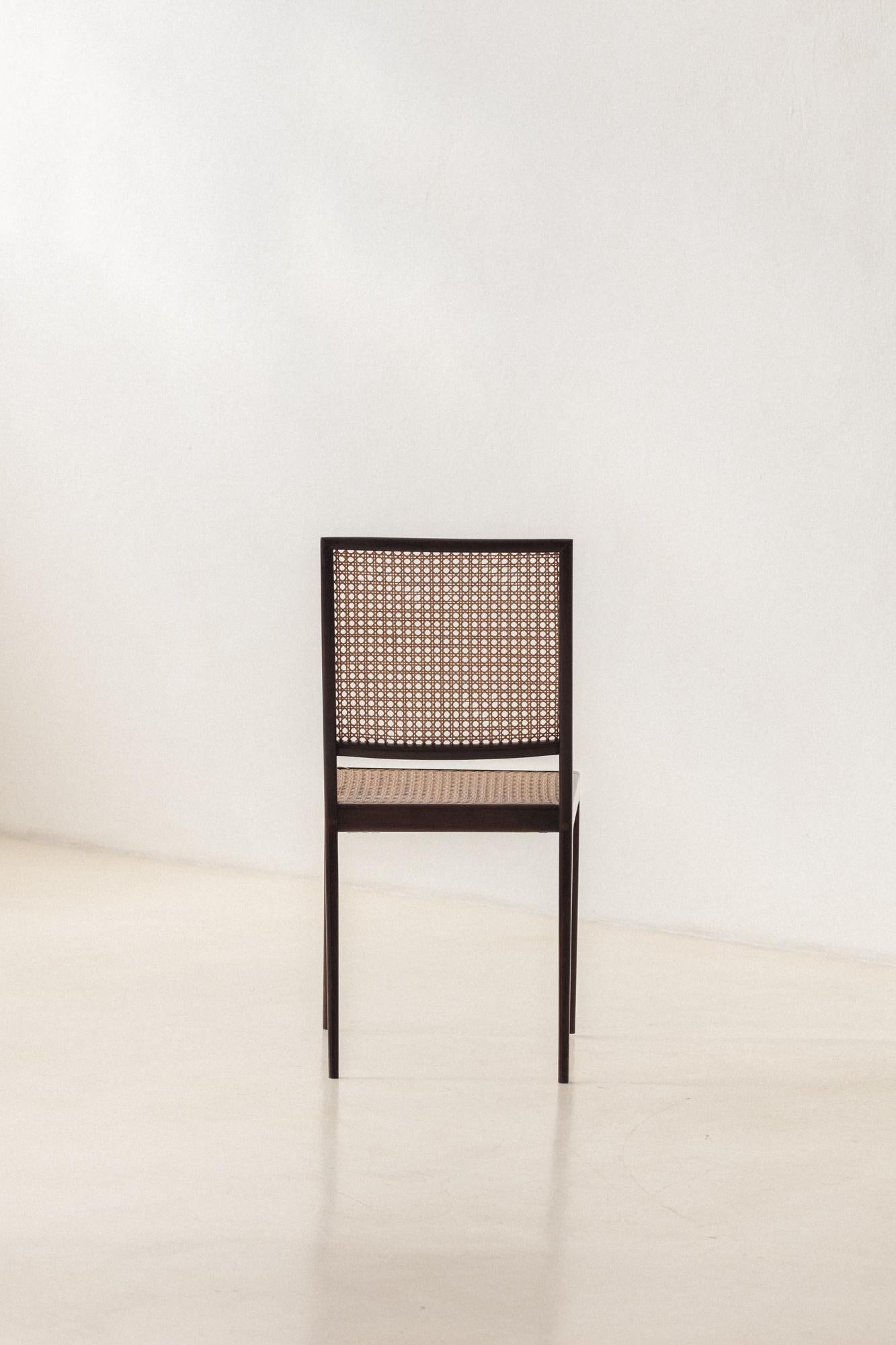 Set of 8 Unilabor Chairs MT 552, Geraldo de Barros, 1960s, Brazilian Design For Sale 5