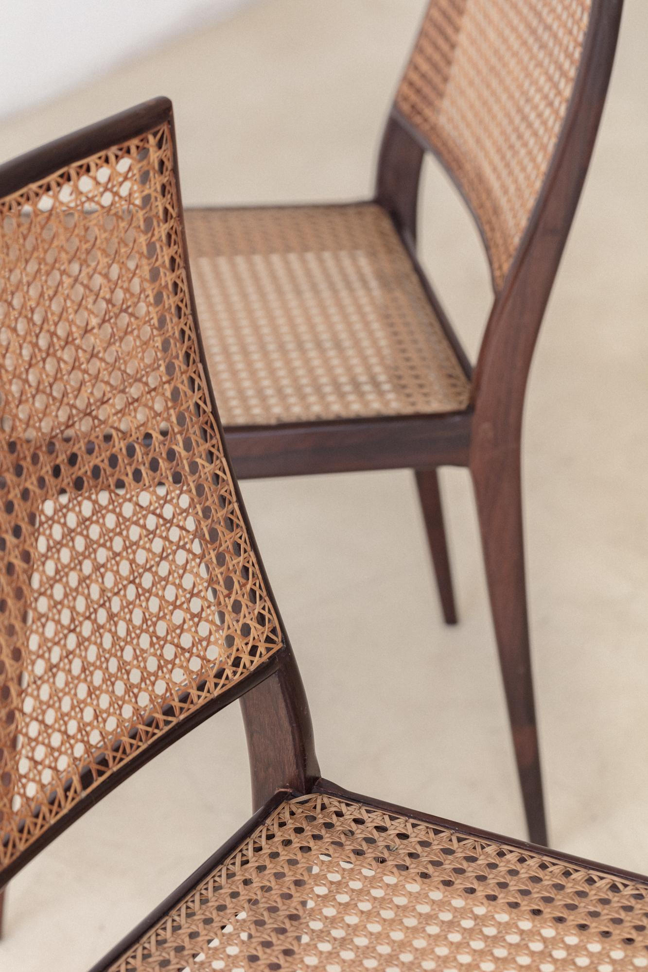 Set di 8 sedie Unilabor MT 552, Geraldo de Barros, 1960, design brasiliano in vendita 1