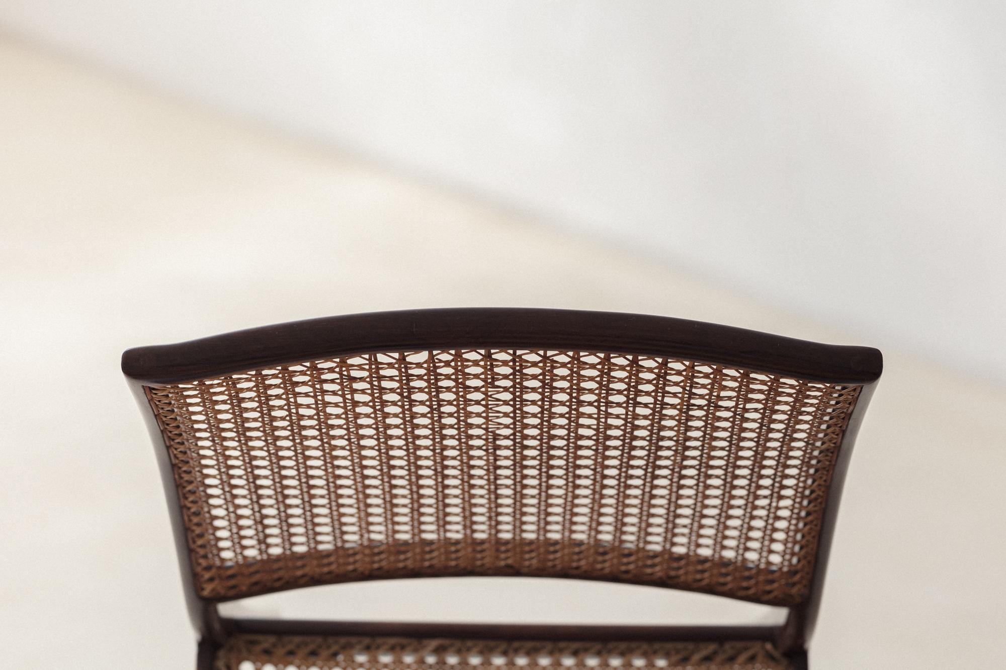 Set of 8 Unilabor Chairs MT 552, Geraldo de Barros, 1960s, Brazilian Design For Sale 3