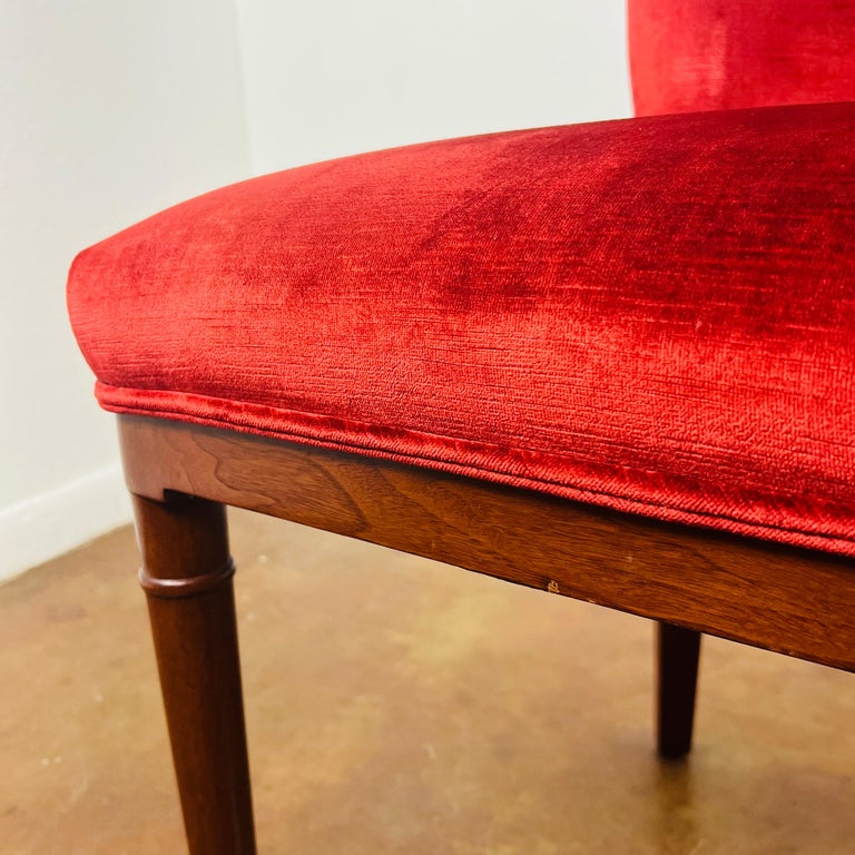 Set of 8 Velvet Bernhardt Dining Chairs For Sale at 1stDibs