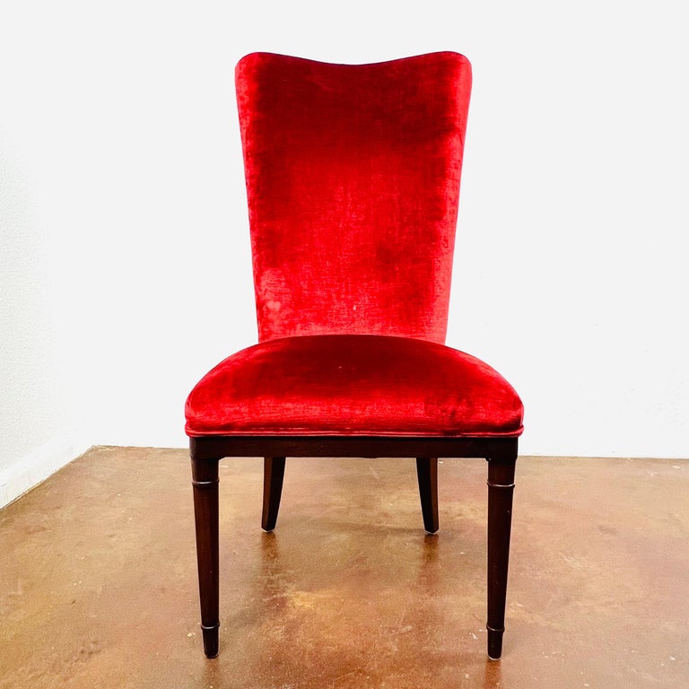 Set of 8 Velvet Bernhardt Dining Chairs For Sale at 1stDibs