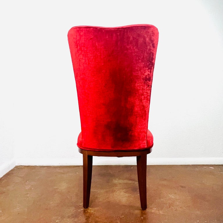 Set of 8 Velvet Bernhardt Dining Chairs For Sale at 1stDibs
