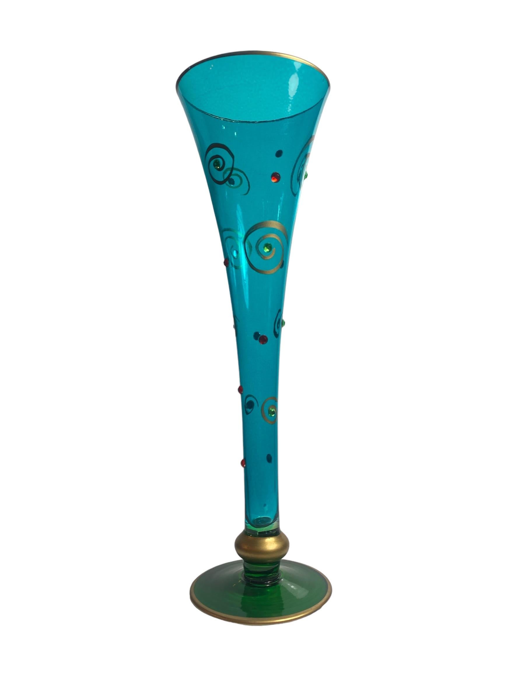 Regency Set di 8 bicchieri da champagne alti veneziani in vendita