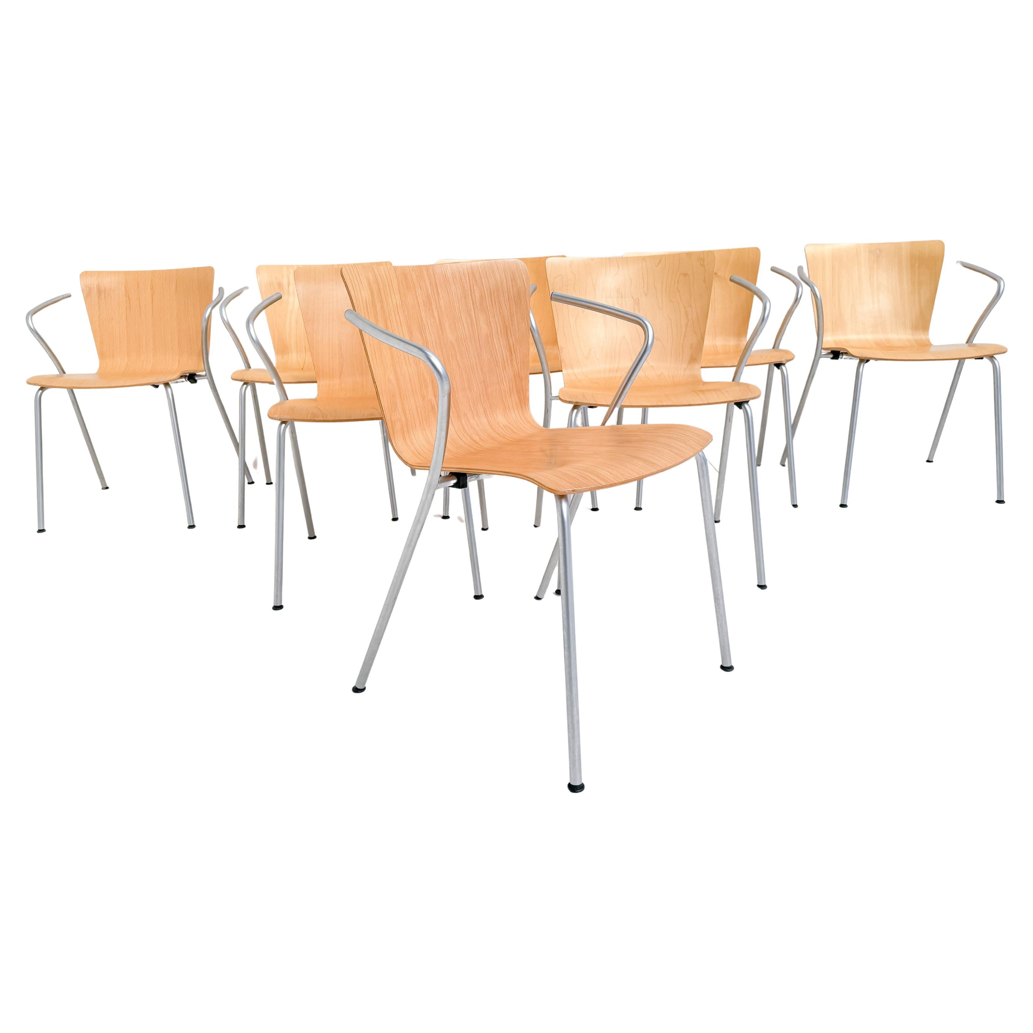 Conjunto de 8 sillones Vico Magistretti "Vico Duo" para Fritz Hansen, 1997 en venta