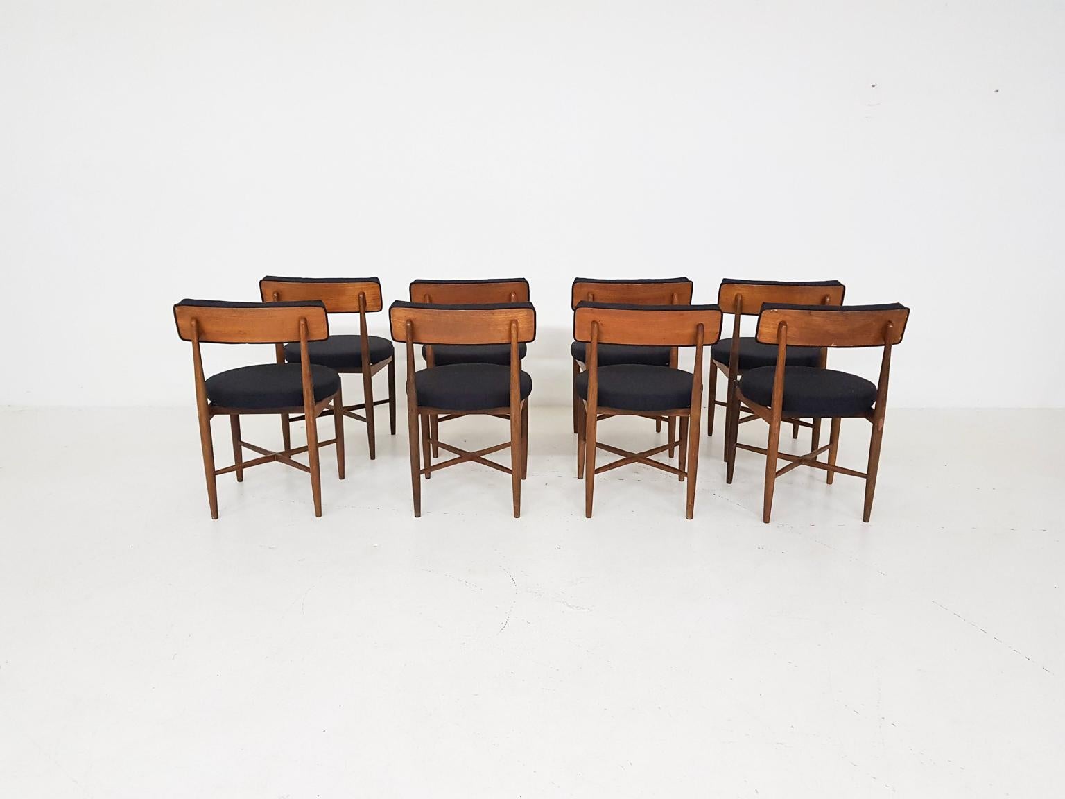 Mid-Century Modern Set of 8 Victor Wilkins Teak Dining Chairs for G-plan, United Kingdom, 1960s