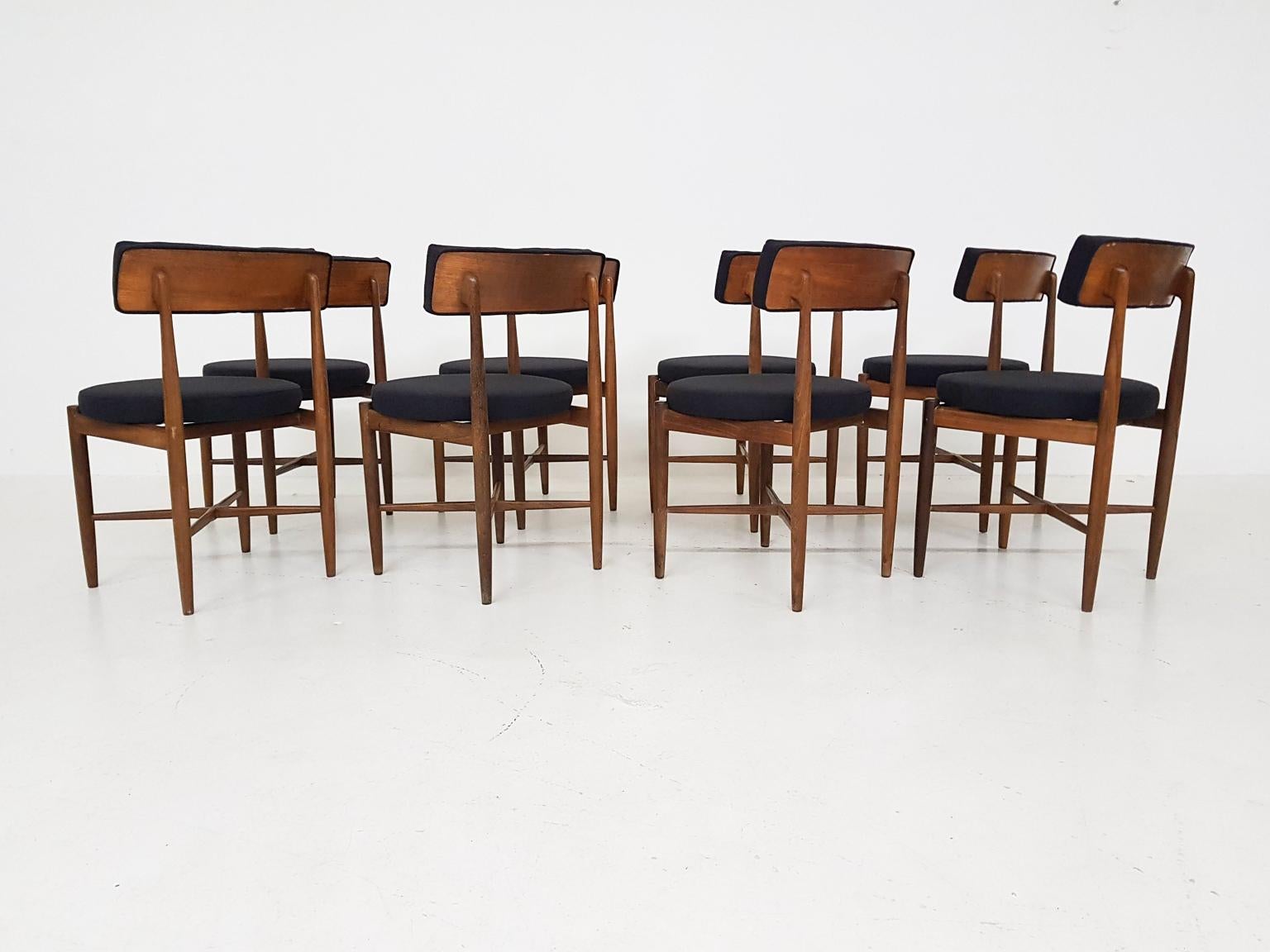 20th Century Set of 8 Victor Wilkins Teak Dining Chairs for G-plan, United Kingdom, 1960s