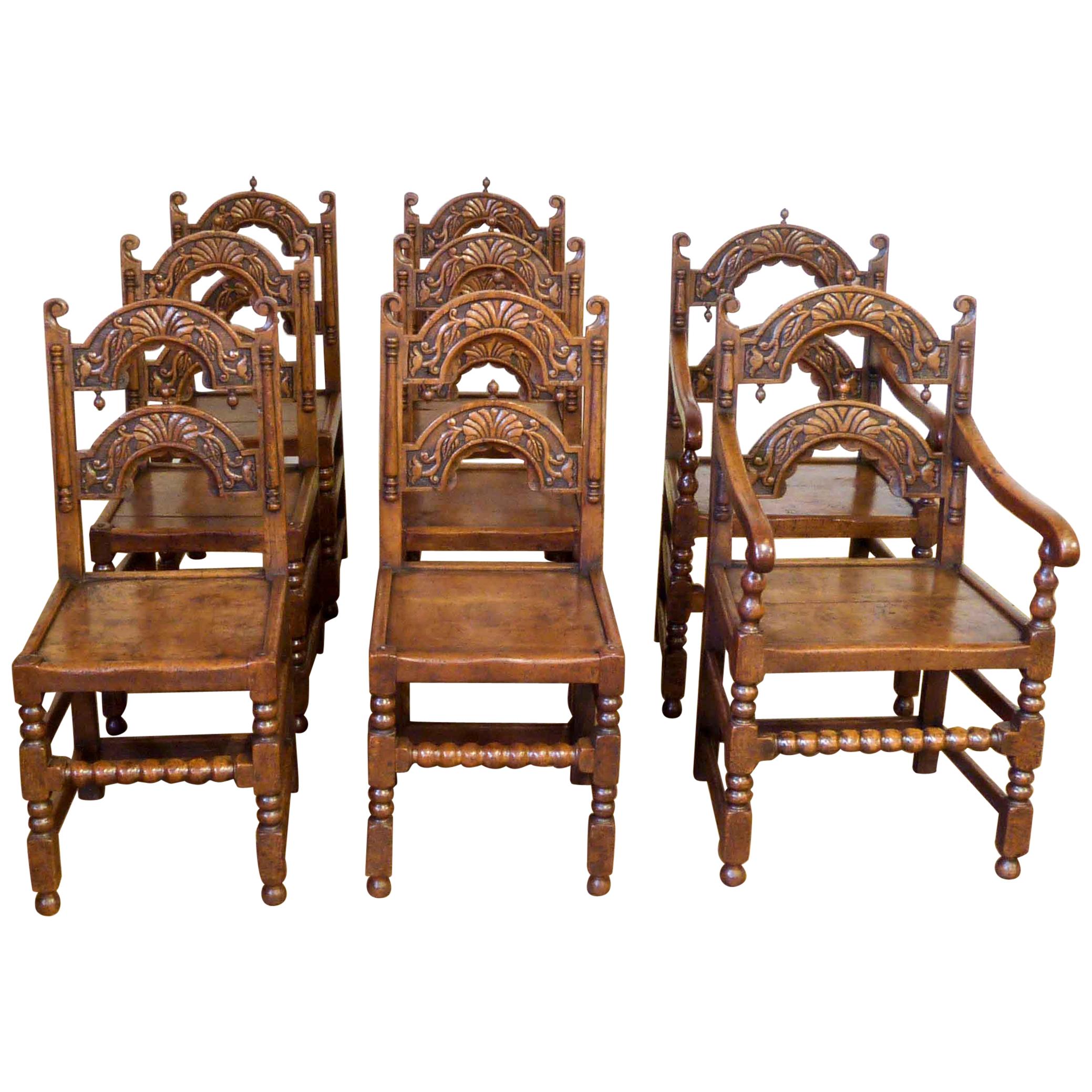 Set of 8 Victorian Derbyshire Style Chairs For Sale