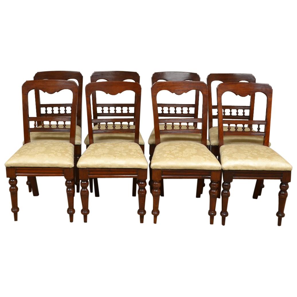 Set of 8 Victorian Mahogany Antique Dining Chairs