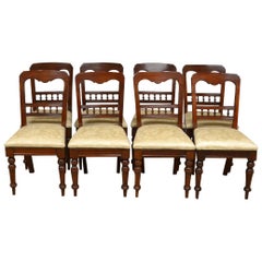 Set of 8 Victorian Mahogany Antique Dining Chairs