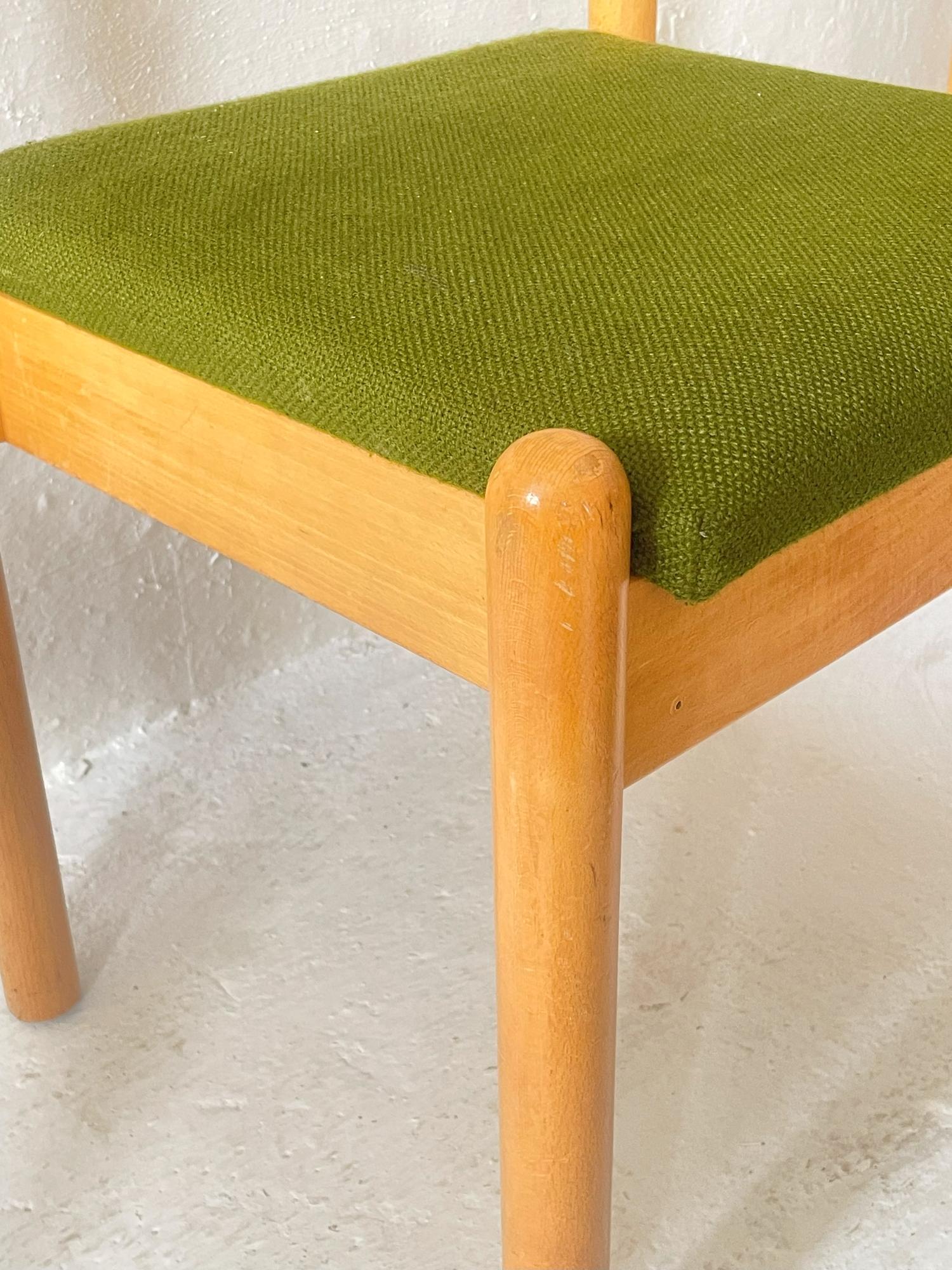 Set of 8 Vintage 1970s German Beech Wood Dining Chairs For Sale 6