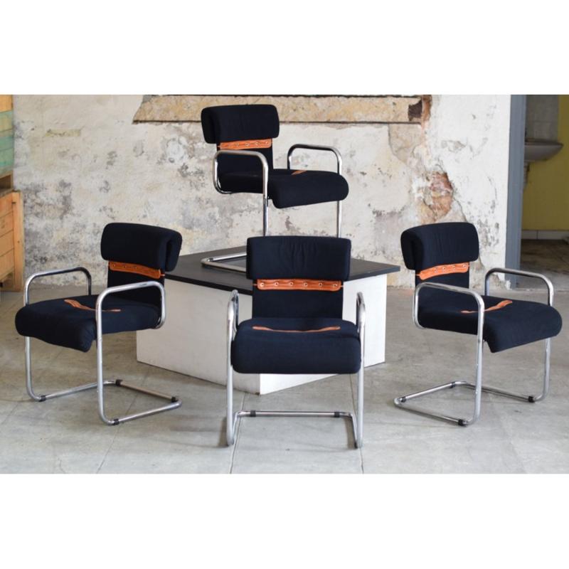 Set of 8 Vintage Armchairs by Guido Faleschini, Italy, 1970s For Sale 8