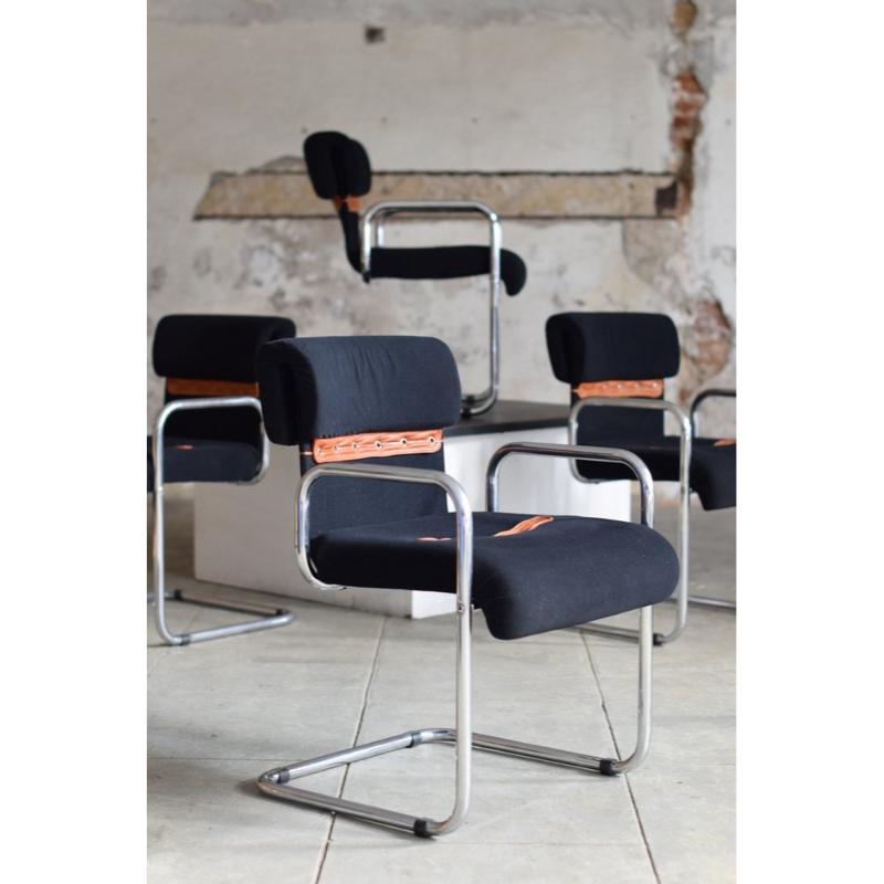 Set of 8 Vintage Armchairs by Guido Faleschini, Italy, 1970s For Sale 1