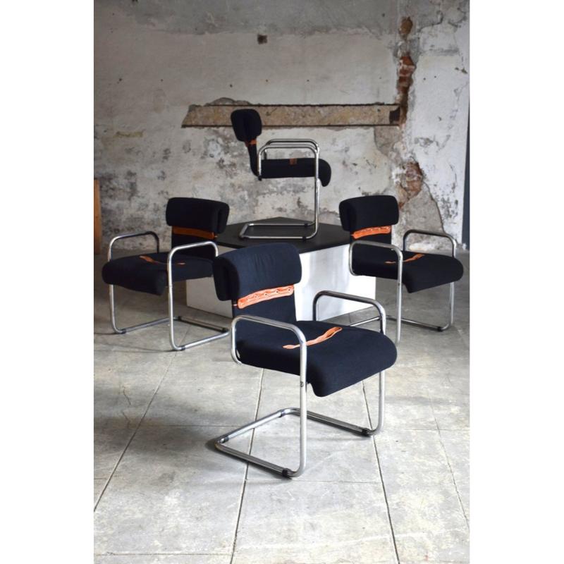 Set of 8 Vintage Armchairs by Guido Faleschini, Italy, 1970s For Sale 3