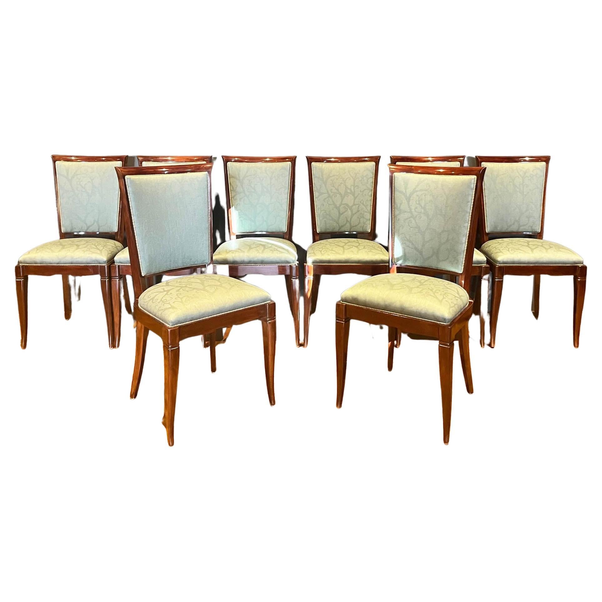 Set of 8 Vintage Art Deco Dining Room Chairs For Sale