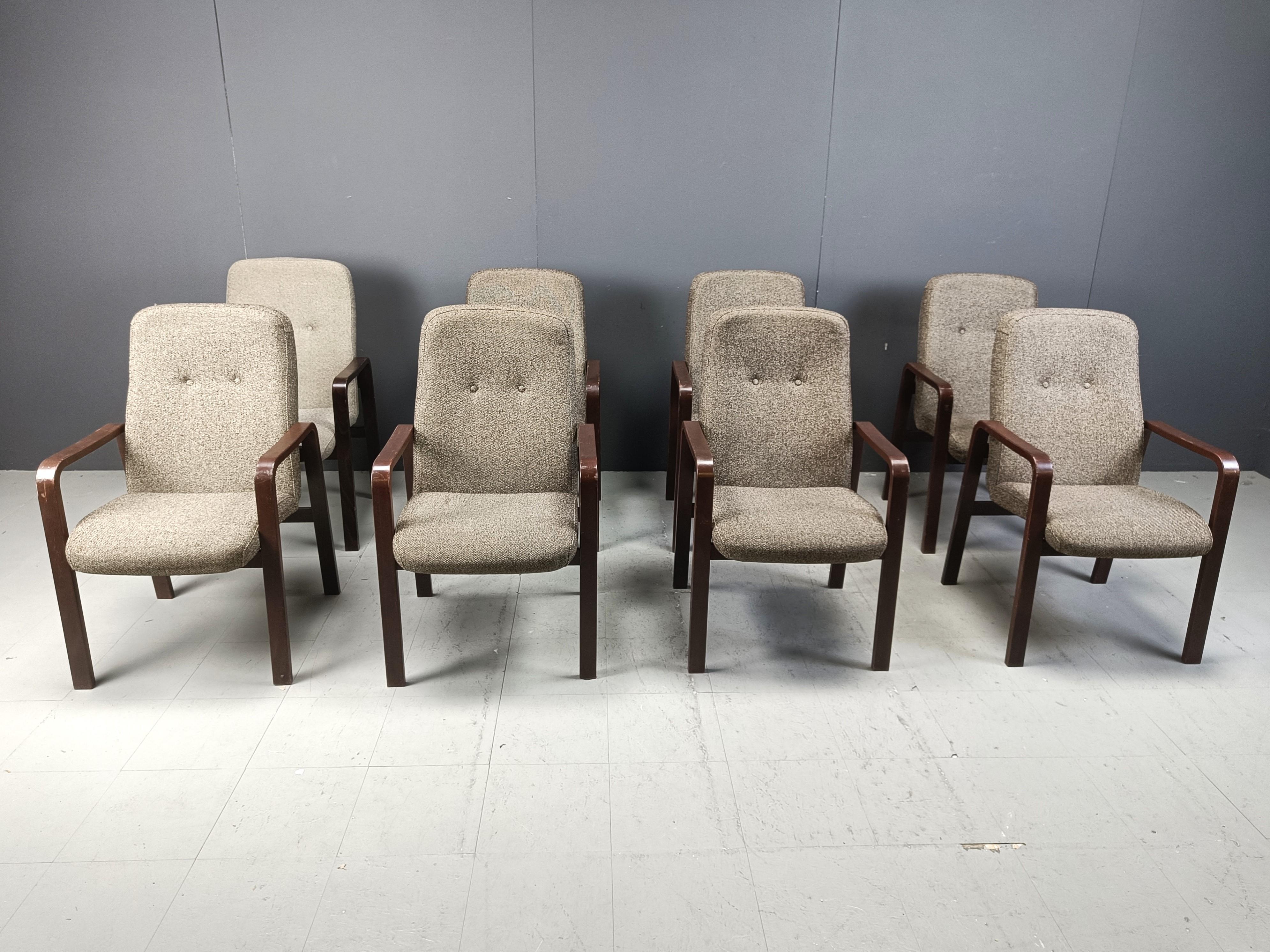 Rustic Set of 8 vintage bentwood armchairs, 1993 For Sale