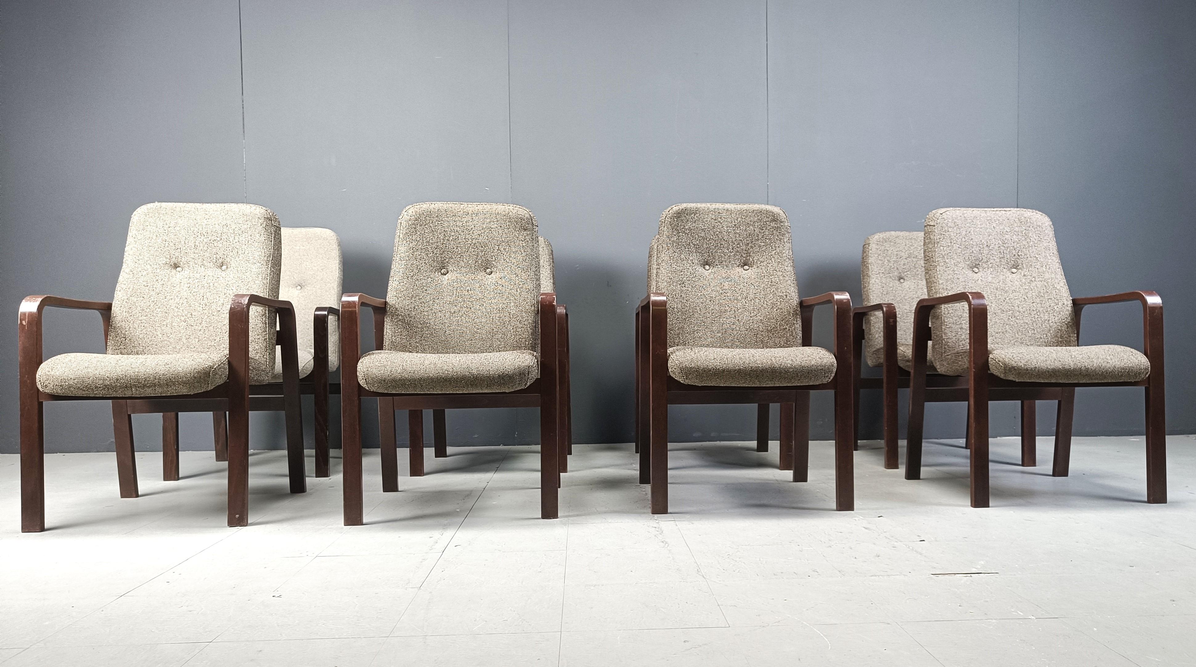 Belgian Set of 8 vintage bentwood armchairs, 1993 For Sale