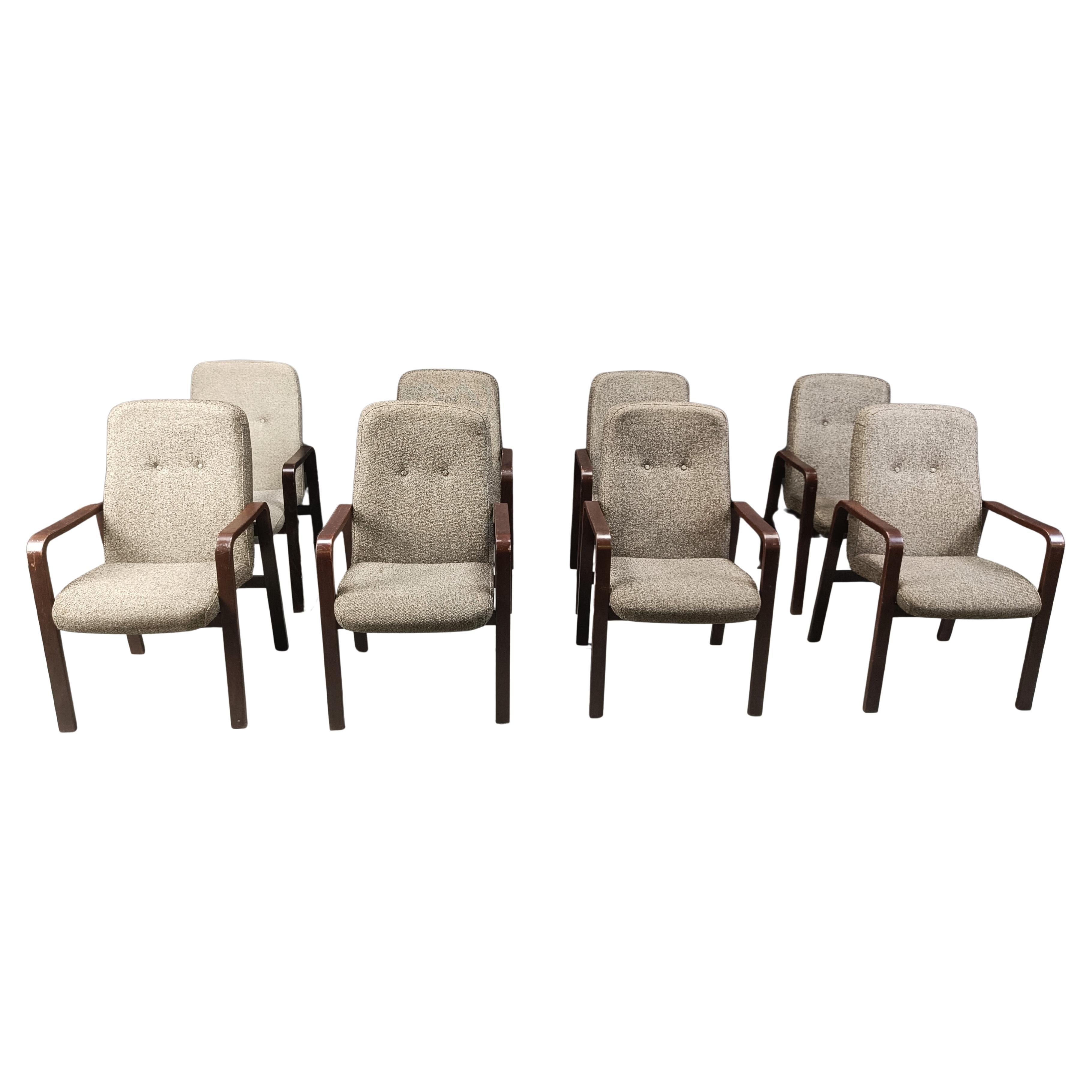 Set of 8 vintage bentwood armchairs, 1993 For Sale