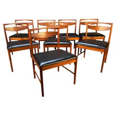 Set of 8 Vintage British Mid-Century Modern Mahogany Dining Chairs by McIntosh