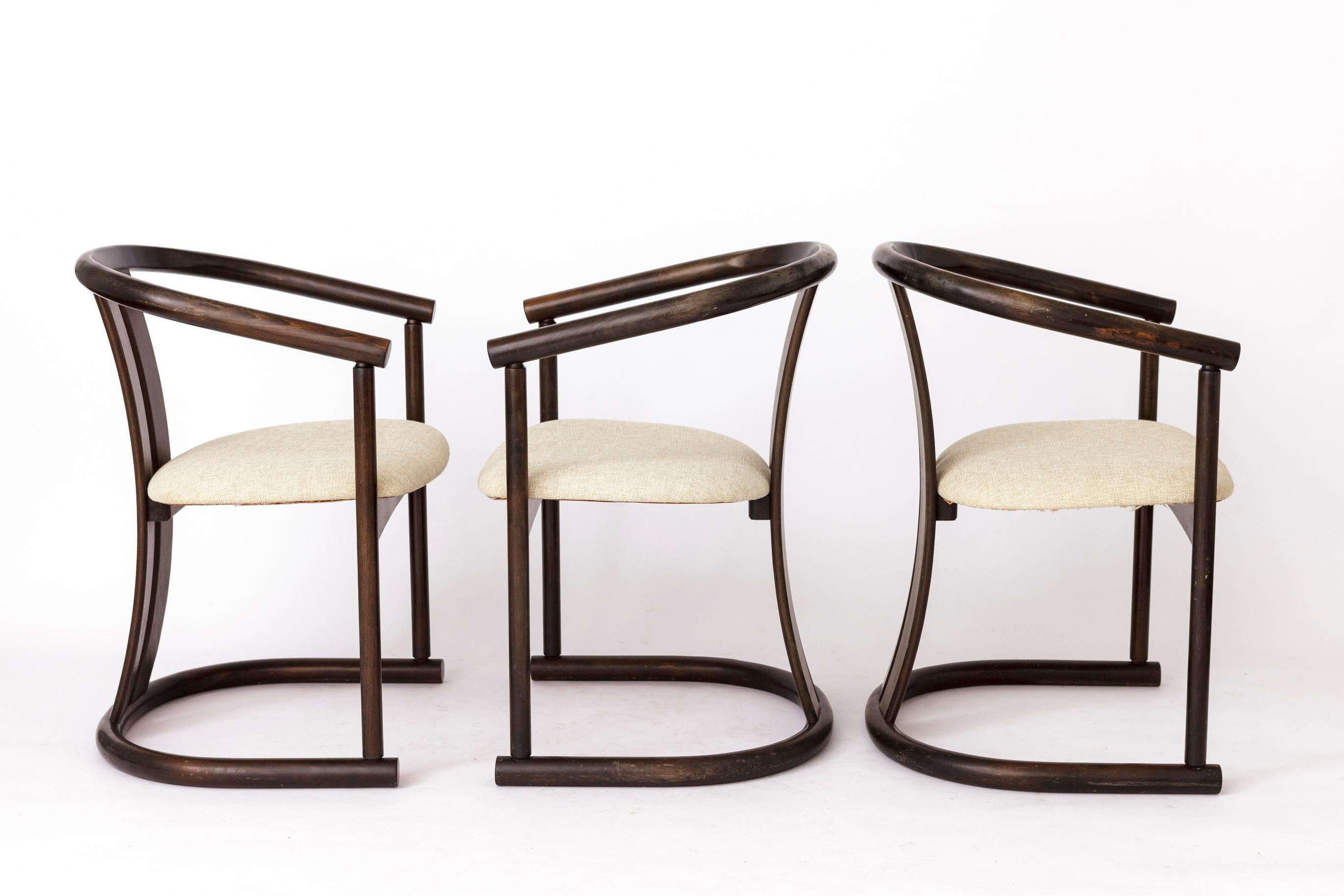 Polished Set of 8 Vintage Casala Dining Armchairs – 1960s/70s Mid-Century Modern Wooden For Sale