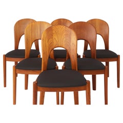 Set of 8 Vintage Chairs (2+6) by Niels Koefoed, Model Morten, 1970s, Denmark