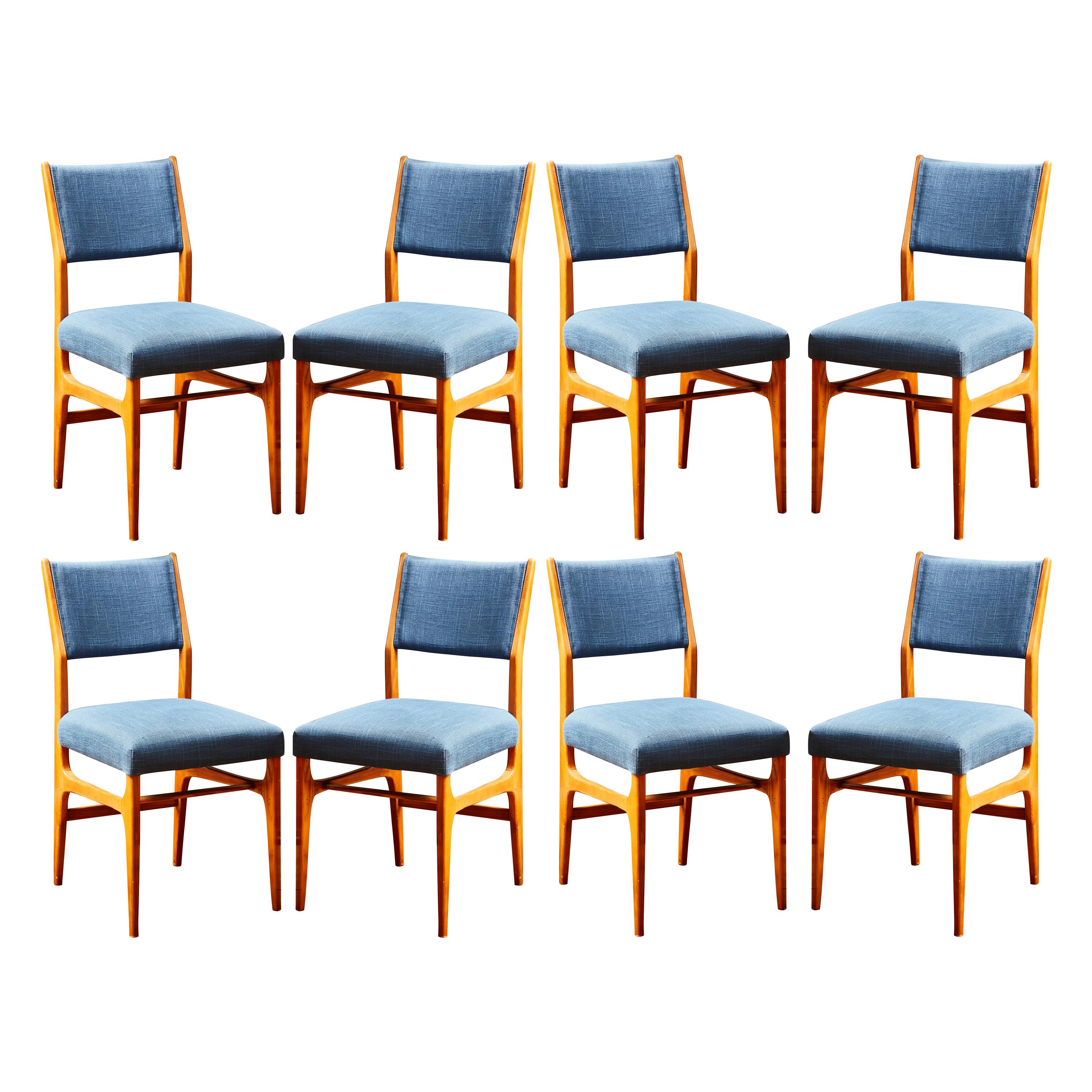 Set of 8 Gio Ponti Vintage Chairs, made by Cassina, Italy, circa 1951