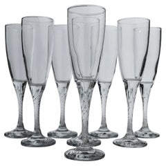 Set of 8 Vintage Champagne Glasses, 1980s