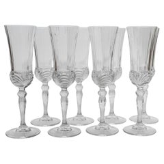 Set of 8 Vintage Crystal Champagne Glasses, 1980s