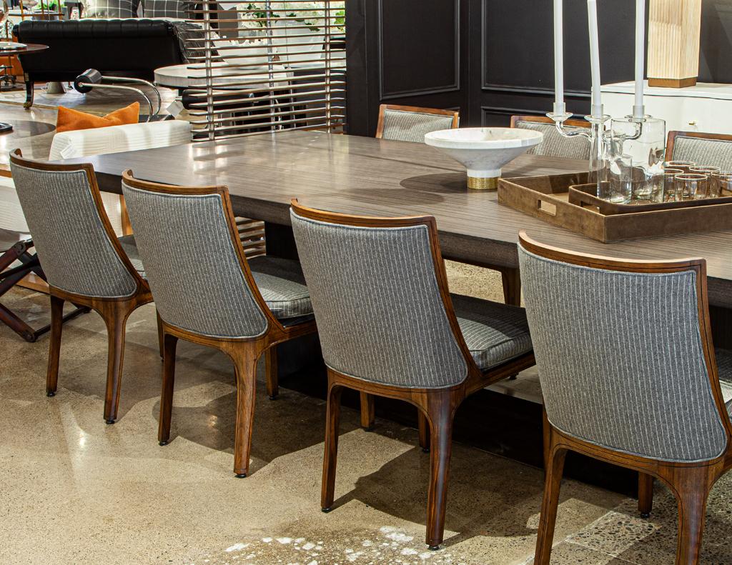 Mid-Century moderno Set di 8 sedie da pranzo vintage in noce con schienale curvo di Nienkamper in vendita