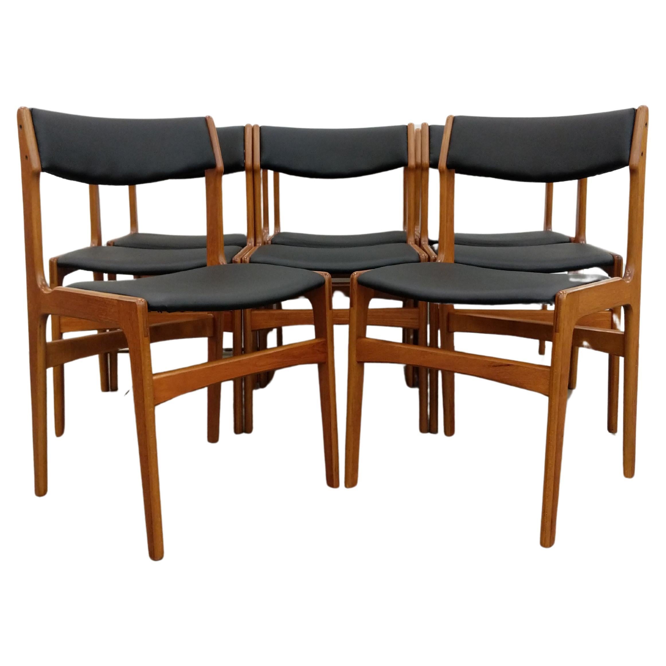 Set of 8 Vintage Danish Mid Century Modern Erik Buch Dining Chairs