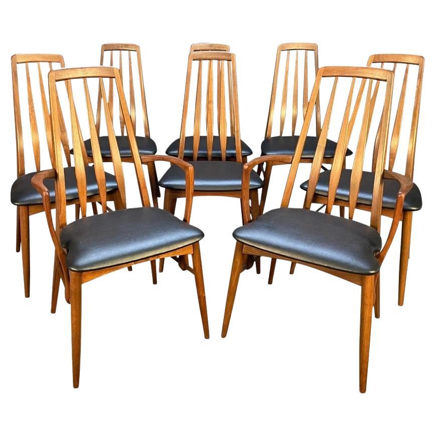 Set of 8 Vintage Danish Mid-Century Modern Walnut "Eva" Dining Chairs by Nils Ko