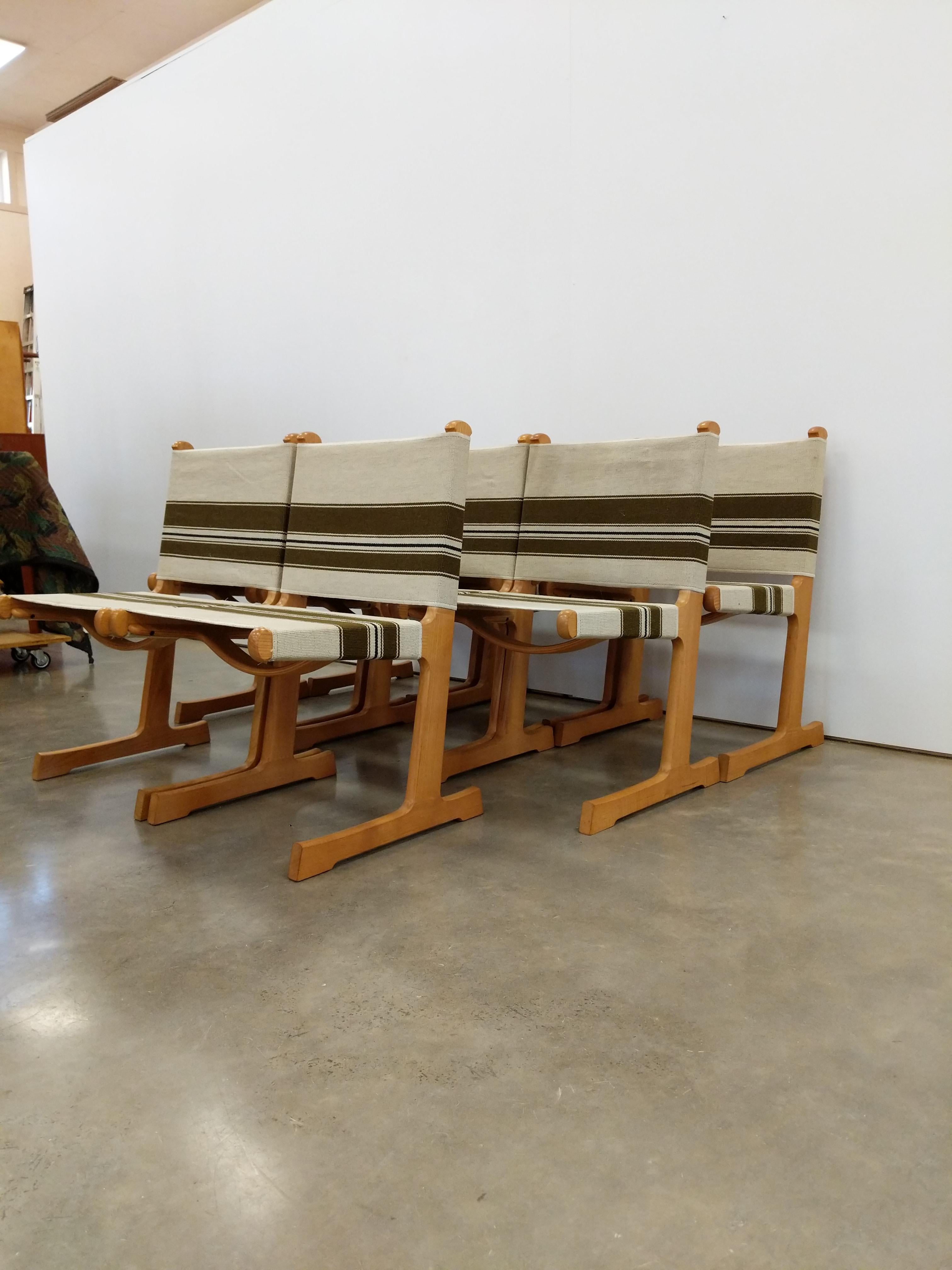 Set of 8 Vintage Danish Modern Oak Dining Chairs by Ditte & Adrian Heath 1
