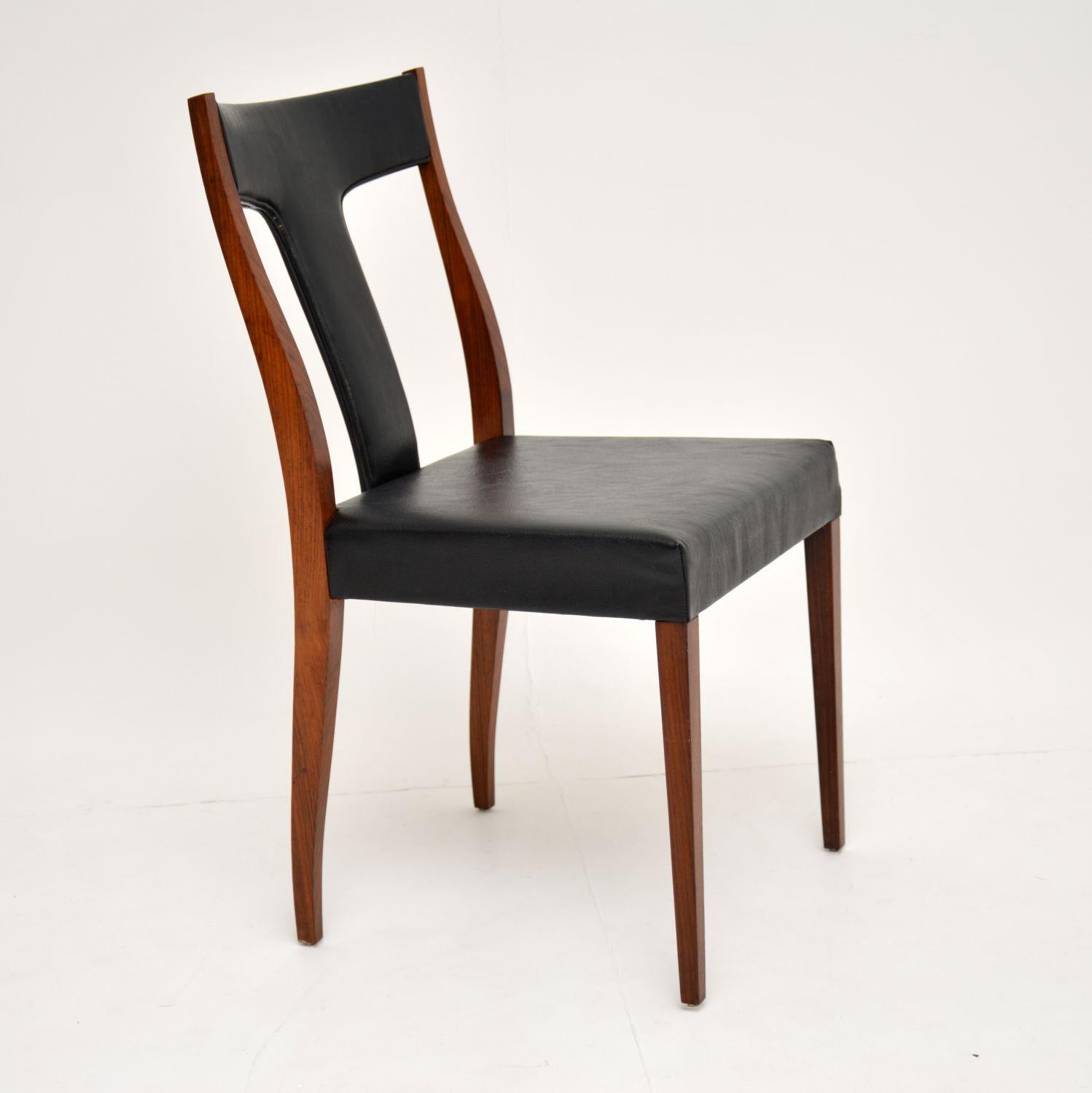 Leather Set of 8 Vintage Dining Chairs by Robert Heritage
