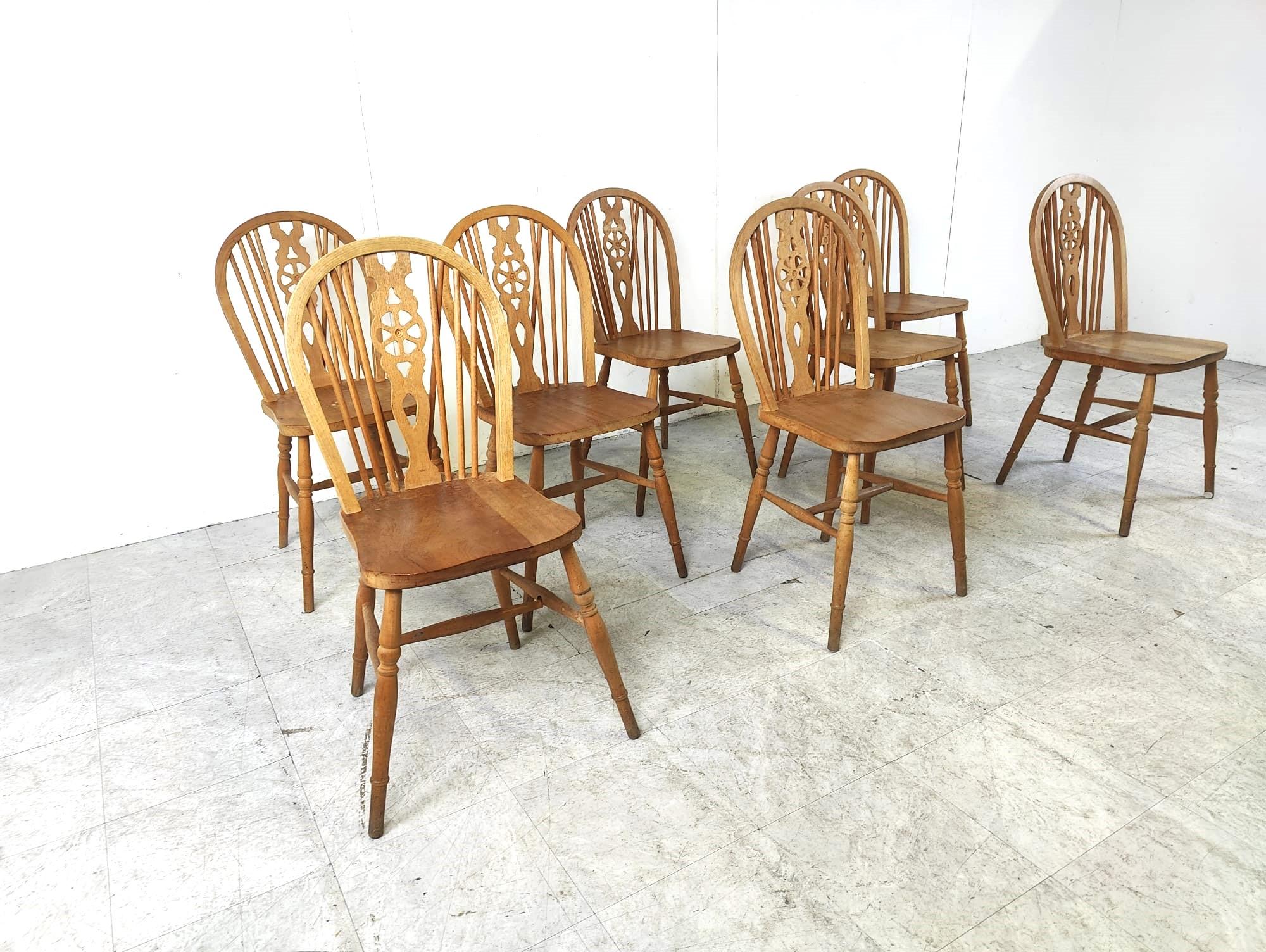 Rustic Set of 8 Vintage  Ercol Dining Chairs , 1950's For Sale