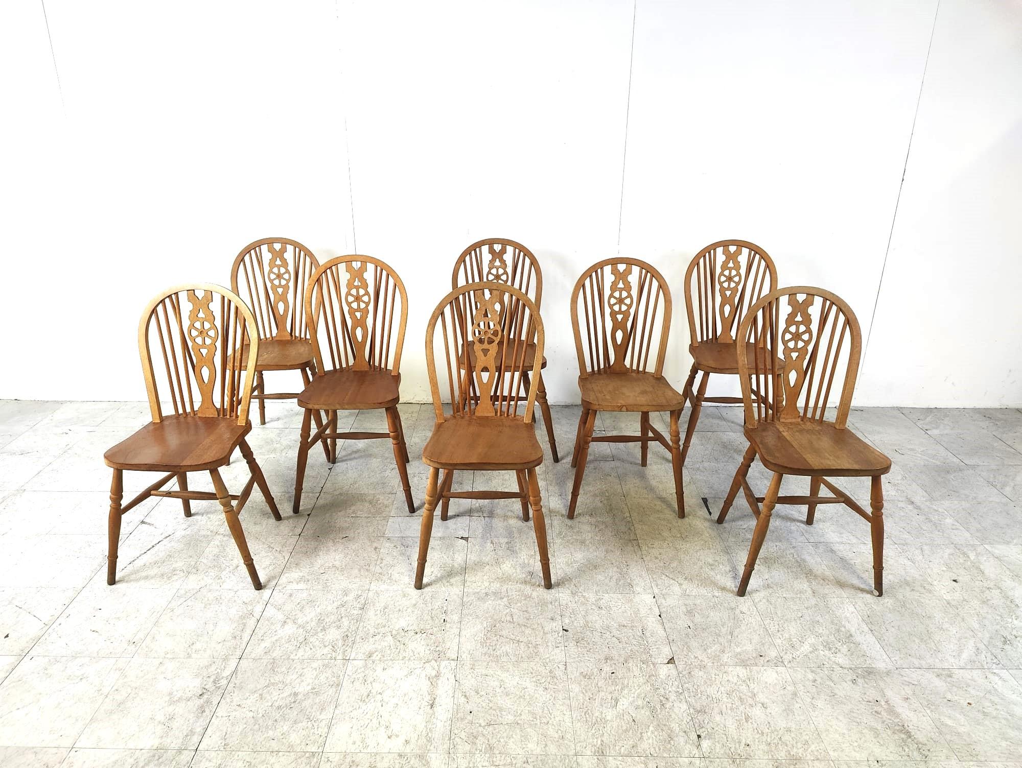British Set of 8 Vintage  Ercol Dining Chairs , 1950's For Sale