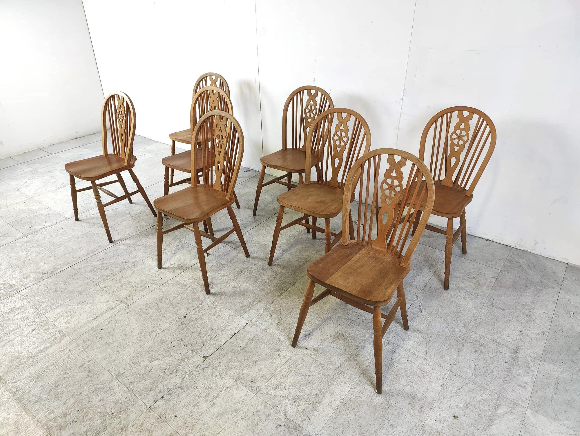 Beech Set of 8 Vintage  Ercol Dining Chairs , 1950's For Sale