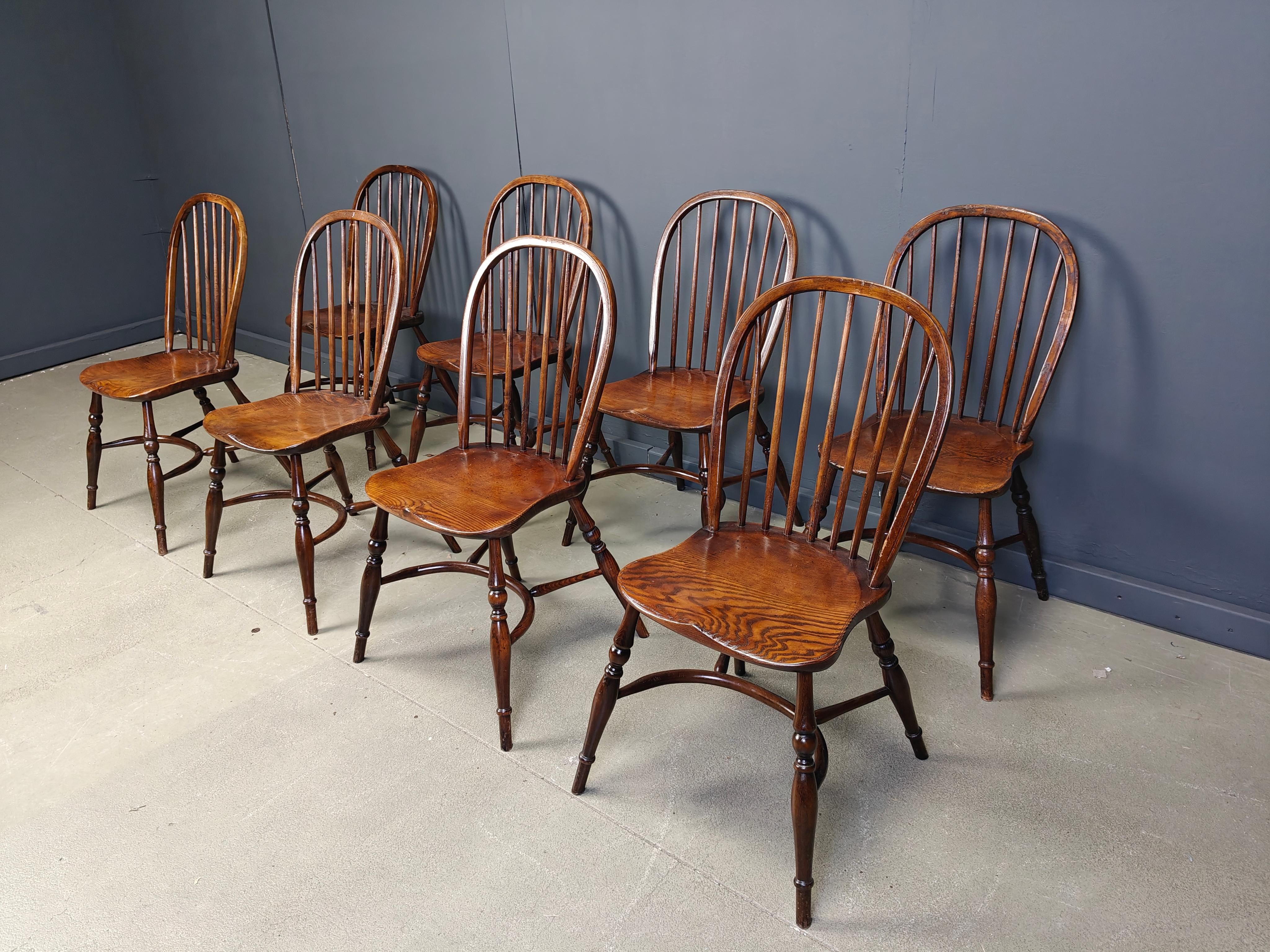Faggio Set di 8 Vintage  Sedie da pranzo Ercol, anni '50 in vendita