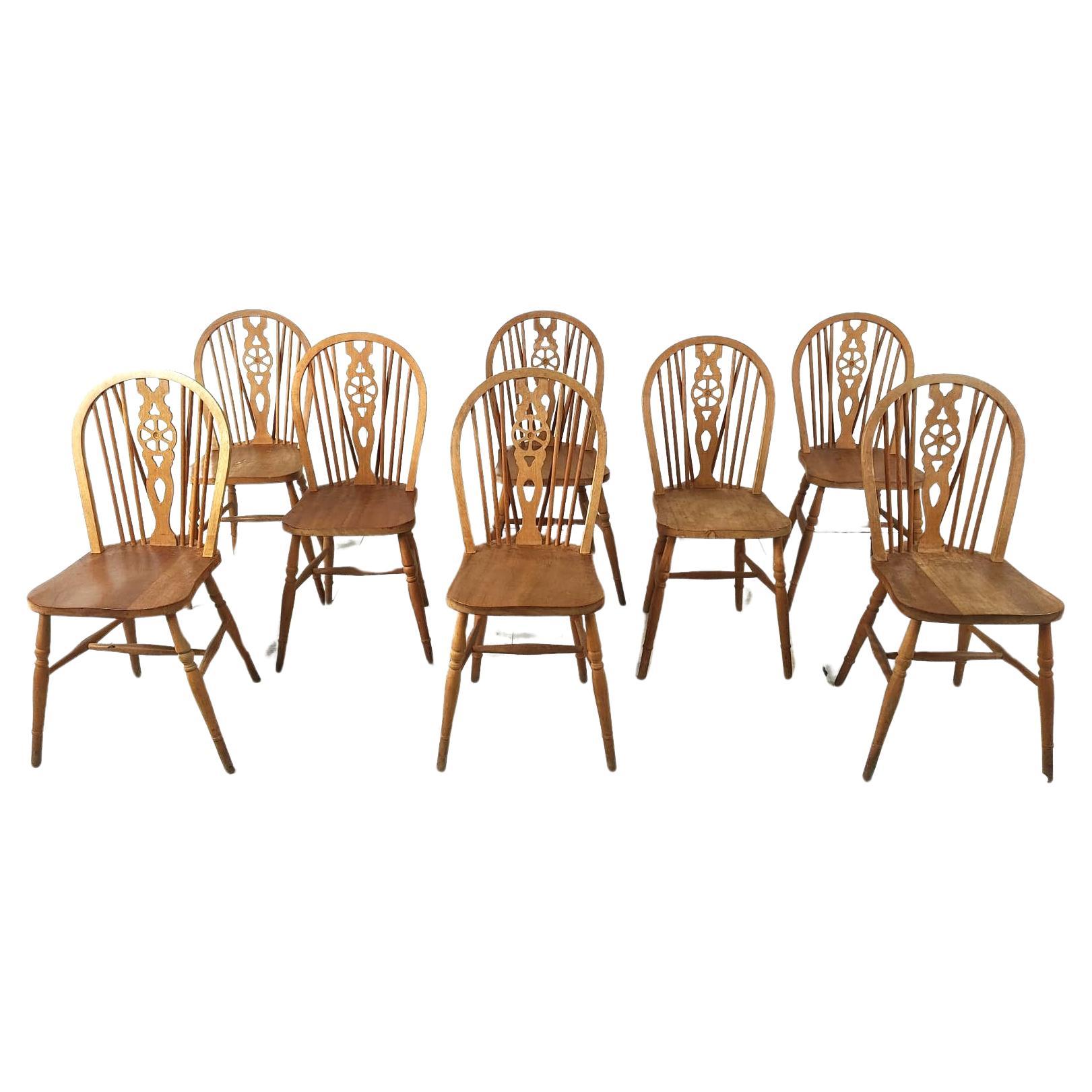 Set of 8 Vintage  Ercol Dining Chairs , 1950's For Sale