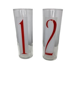 Set of 8 Vintage Federal Glass Drinks By Numbers Tom Collins Glasses