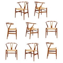 Set of 8 Vintage Hans Wegner "Wishbone" Chairs