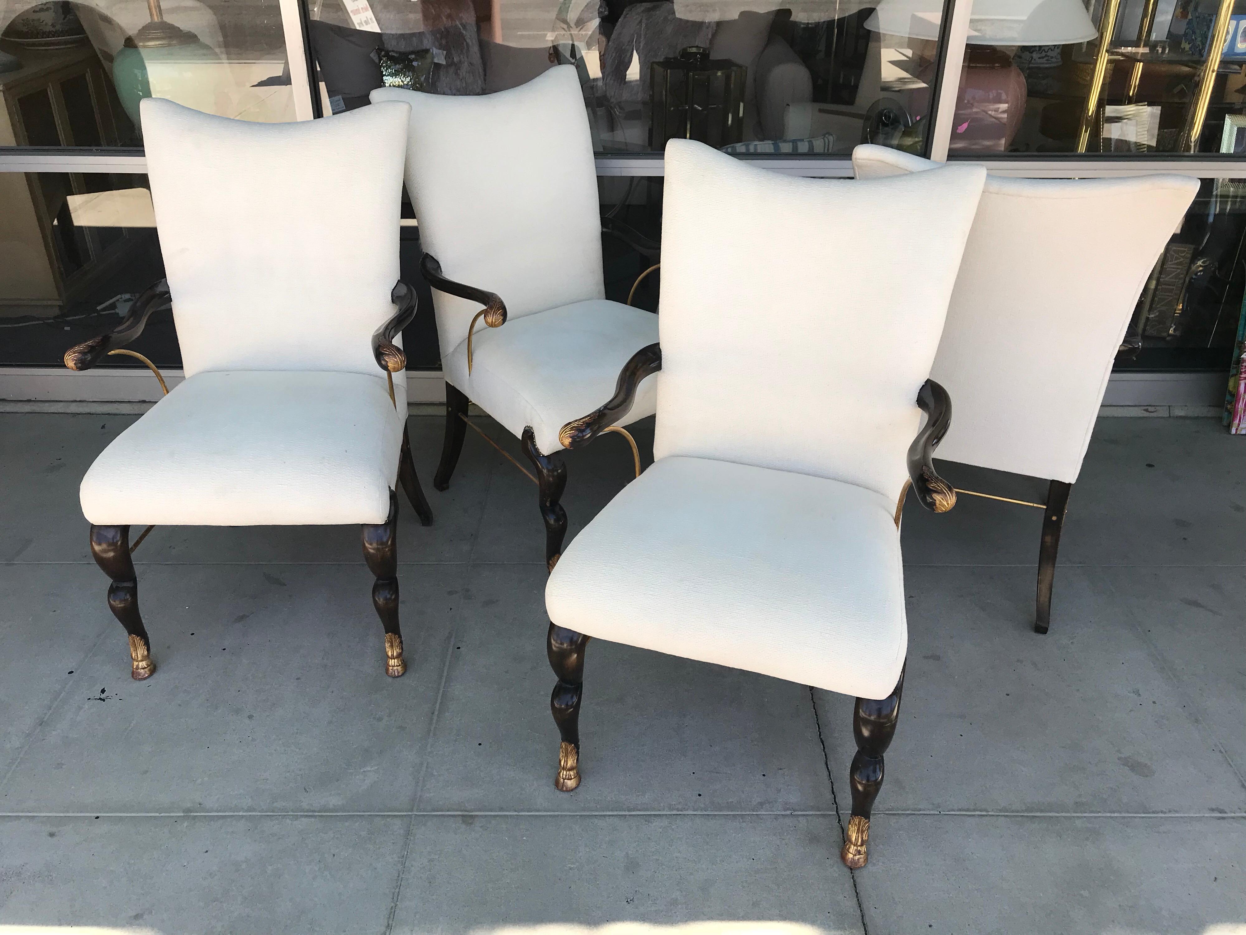 Hollywood Regency Set of 8 Designer Custom Made Modern Dining Chairs from Steve Chase Estate