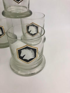 Set of 8 Vintage Horses Rocks Glasses