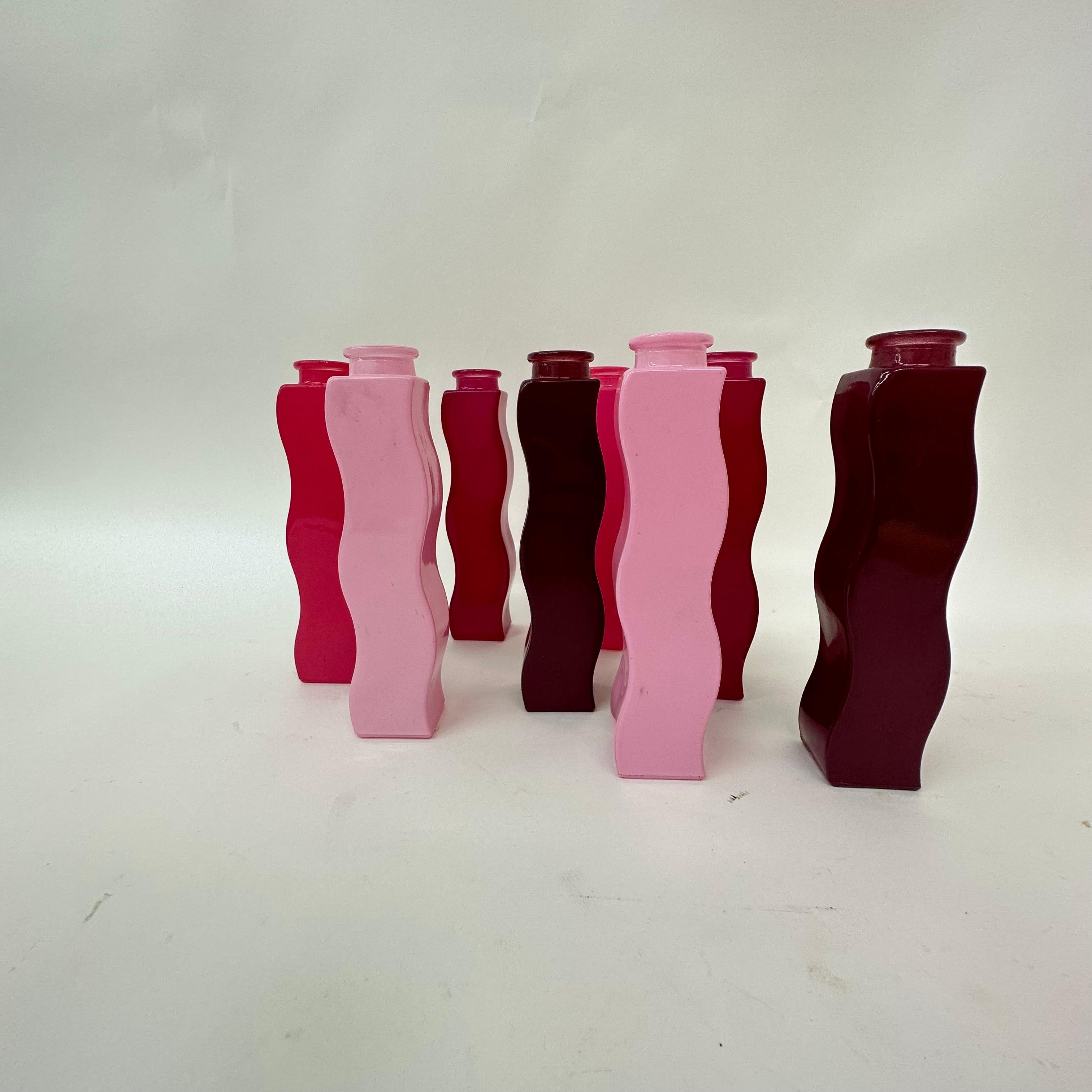Set of 8 Vintage Ikea Wave Squiggle Skämt vases , 1990’S For Sale 2