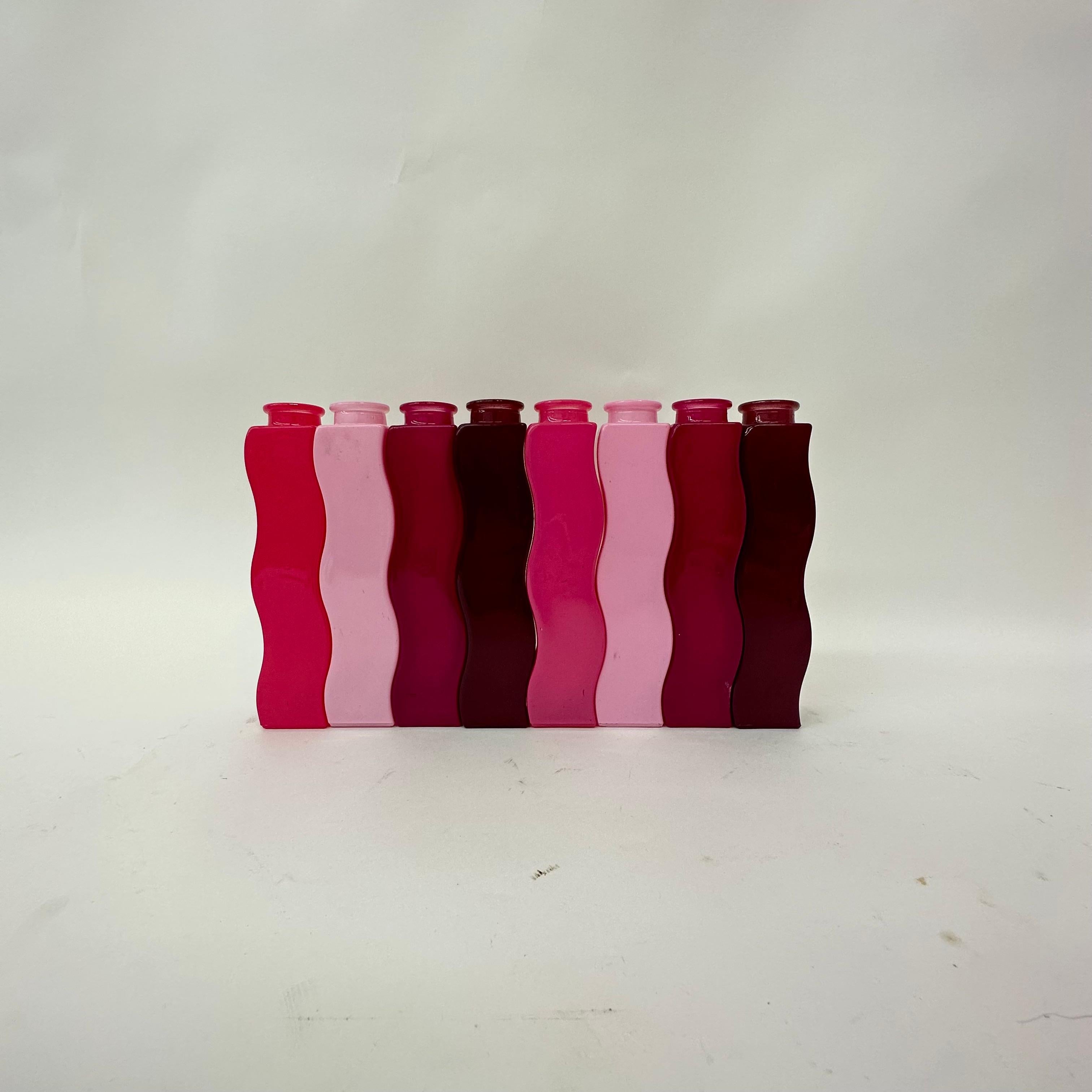 Late 20th Century Set of 8 Vintage Ikea Wave Squiggle Skämt vases , 1990’S For Sale