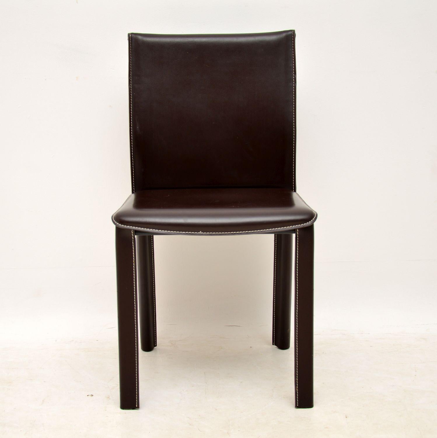 arper leather dining chairs