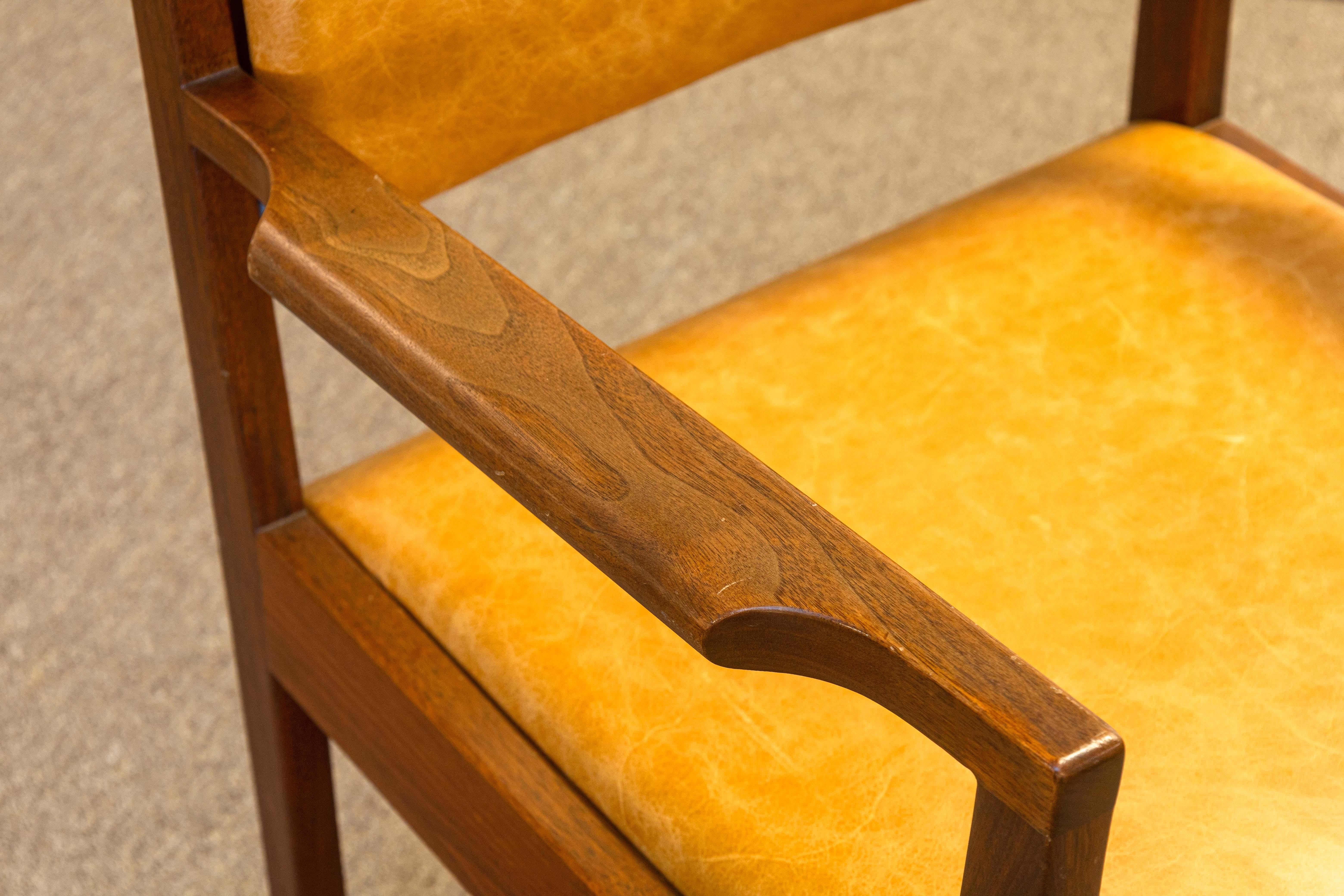 Satz von 8 Vintage Jens Risom Teak & Leder Dänisch Mid Century Mod Esszimmerstühle im Angebot 4