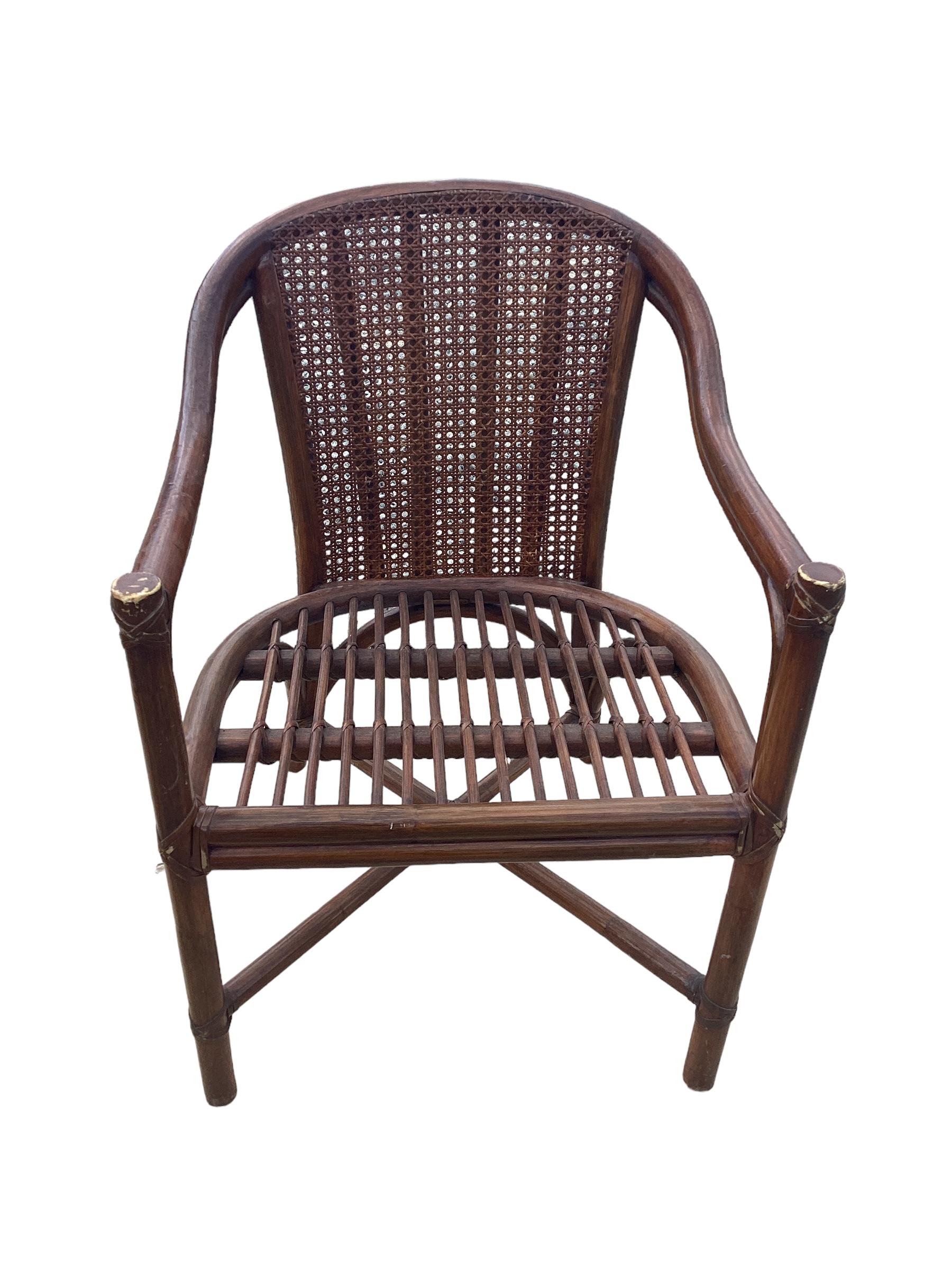 Set of 8 Vintage McGuire Rattan Dining Chairs 3