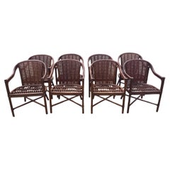 Set of 8 Vintage McGuire Rattan Dining Chairs